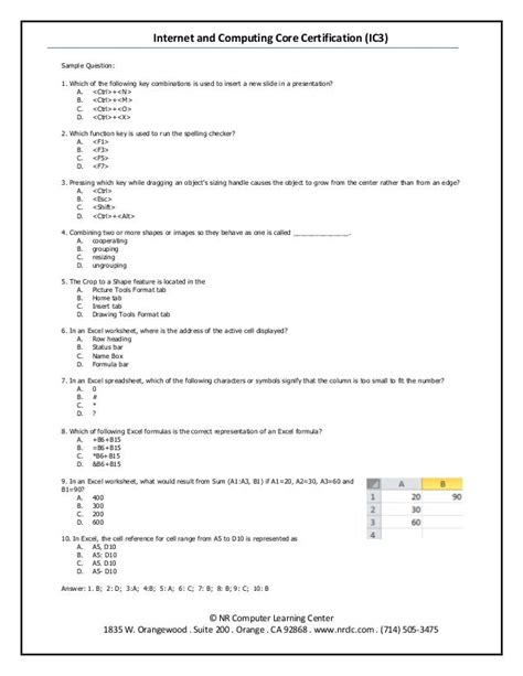 ic3 key applications practice test.